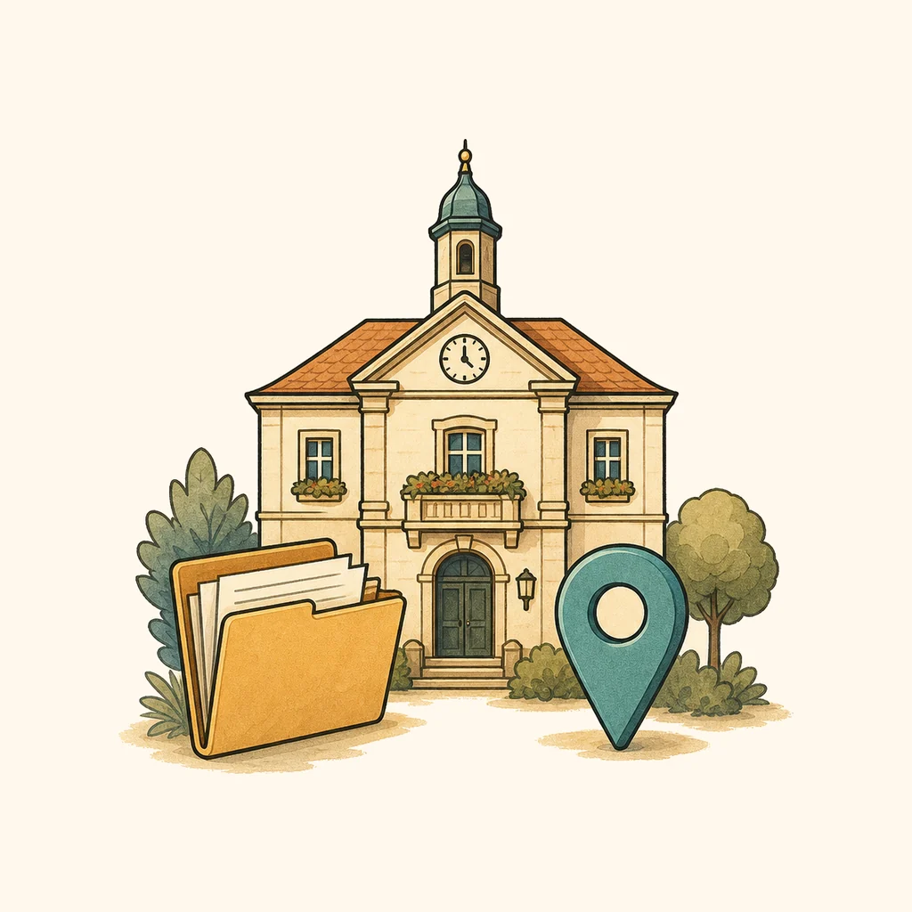 Illustration fuer Rathaus & Verwaltung
