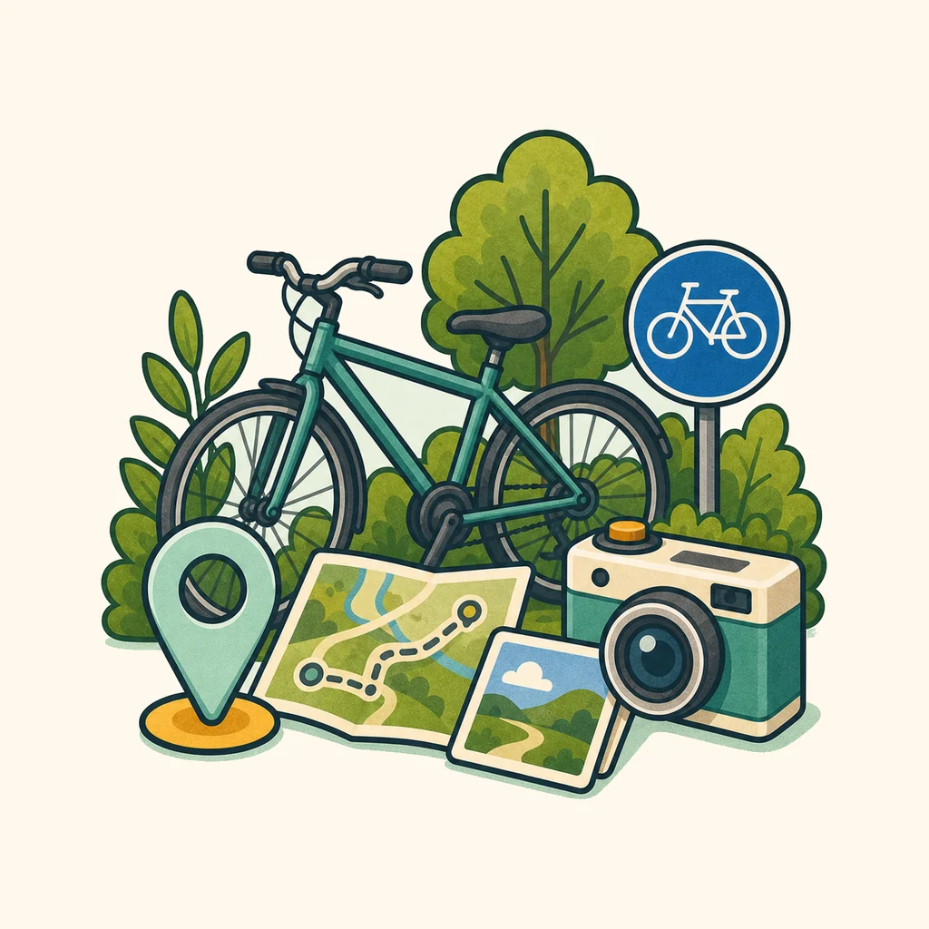Illustration fuer Rad- u0026 Laufstrecken