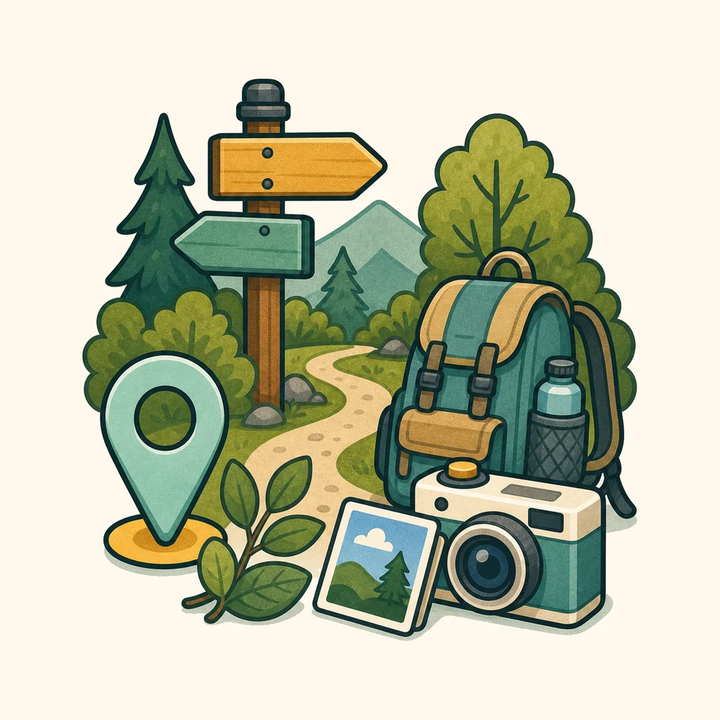 Illustration fuer Wanderrouten