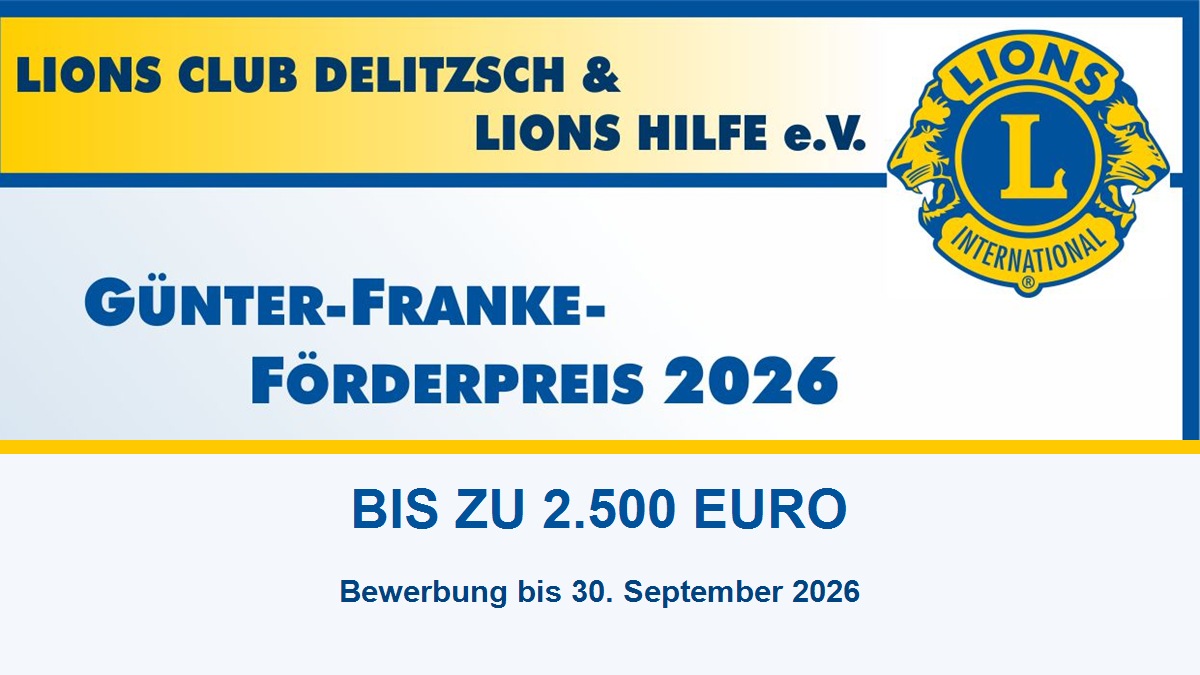 5.000 Euro für gute Ideen: Lions Club Delitzsch ruft zu Förderpreis-Bewerbungen auf