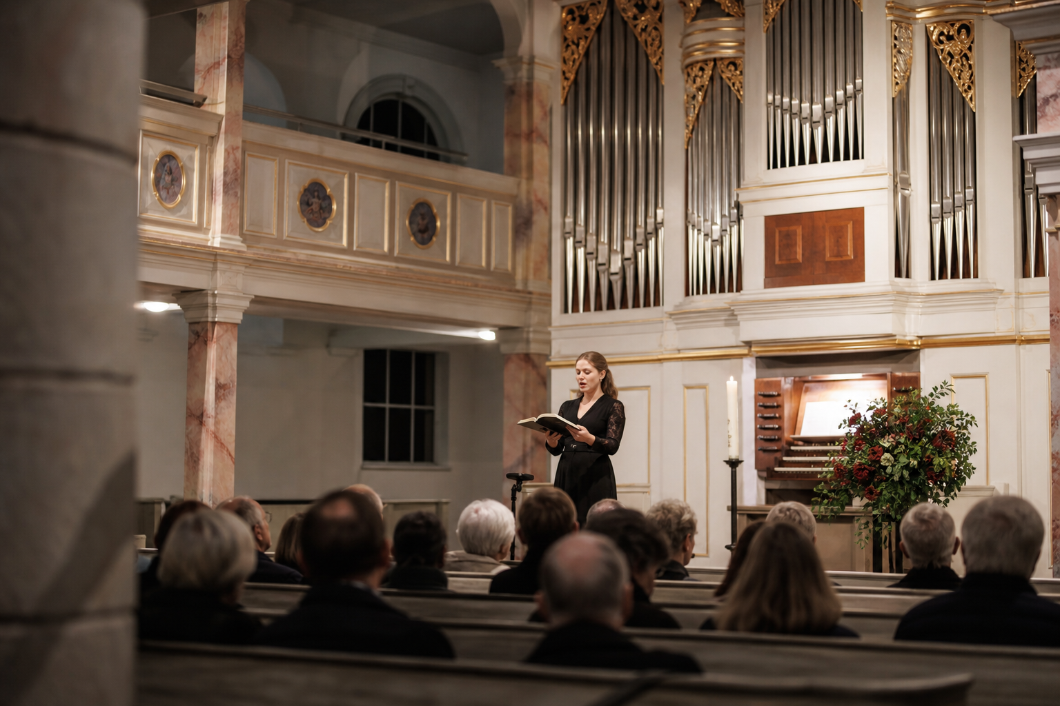 KI-generiertes Symbolbild: Konzert in einer historischen Kirche.