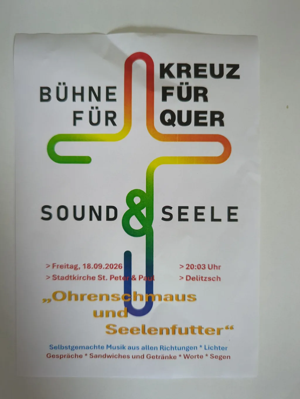 Plakat zur Veranstaltung Sound & Seele in der Stadtkirche St. Peter und Paul in Delitzsch