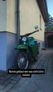 Grüner Motorroller vom Netto-Parkplatz in Delitzsch gestohlen