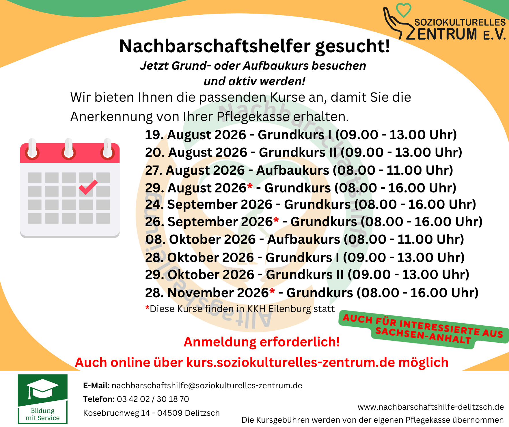 Veranstaltungsbild: Nachbarschaftshelferkurse (Grund- und Aufbaukurse)
