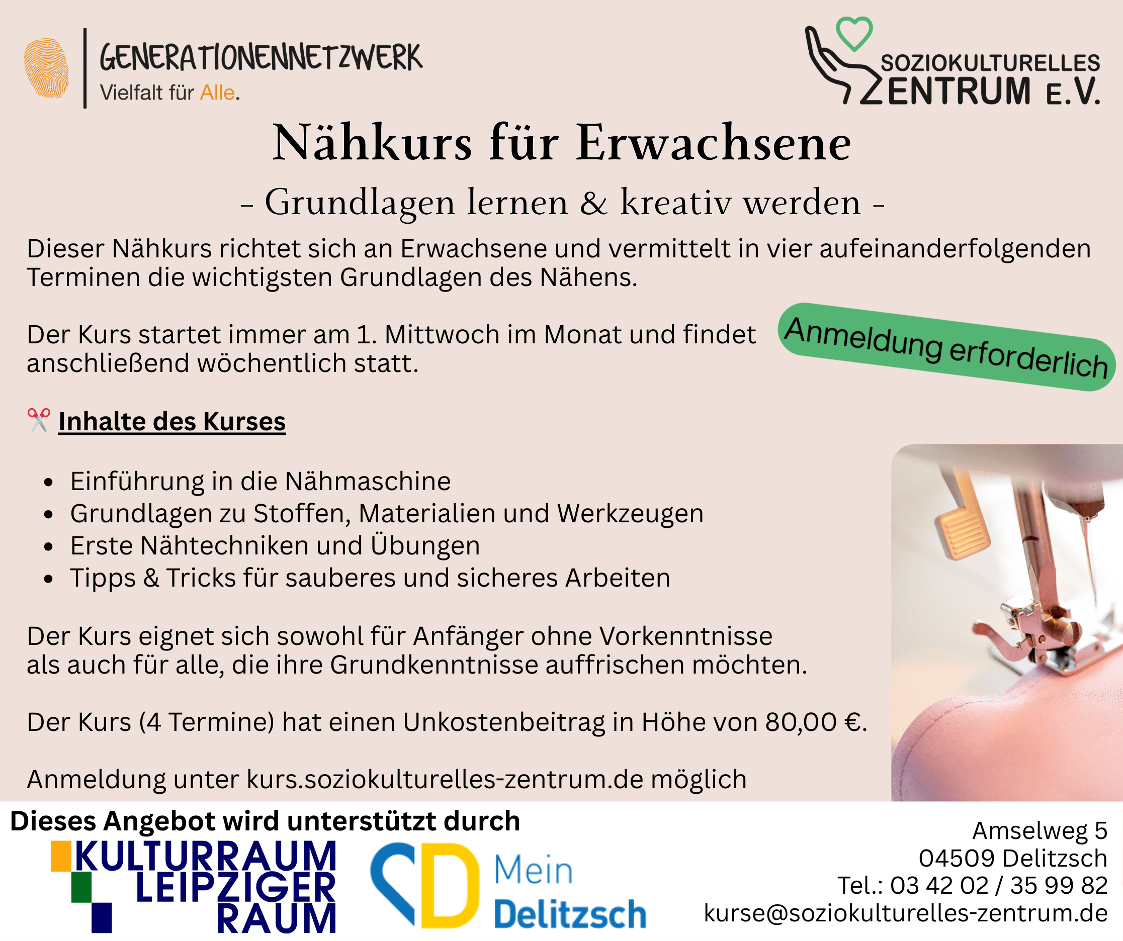 Veranstaltungsbild: Nähkurs für Erwachsene