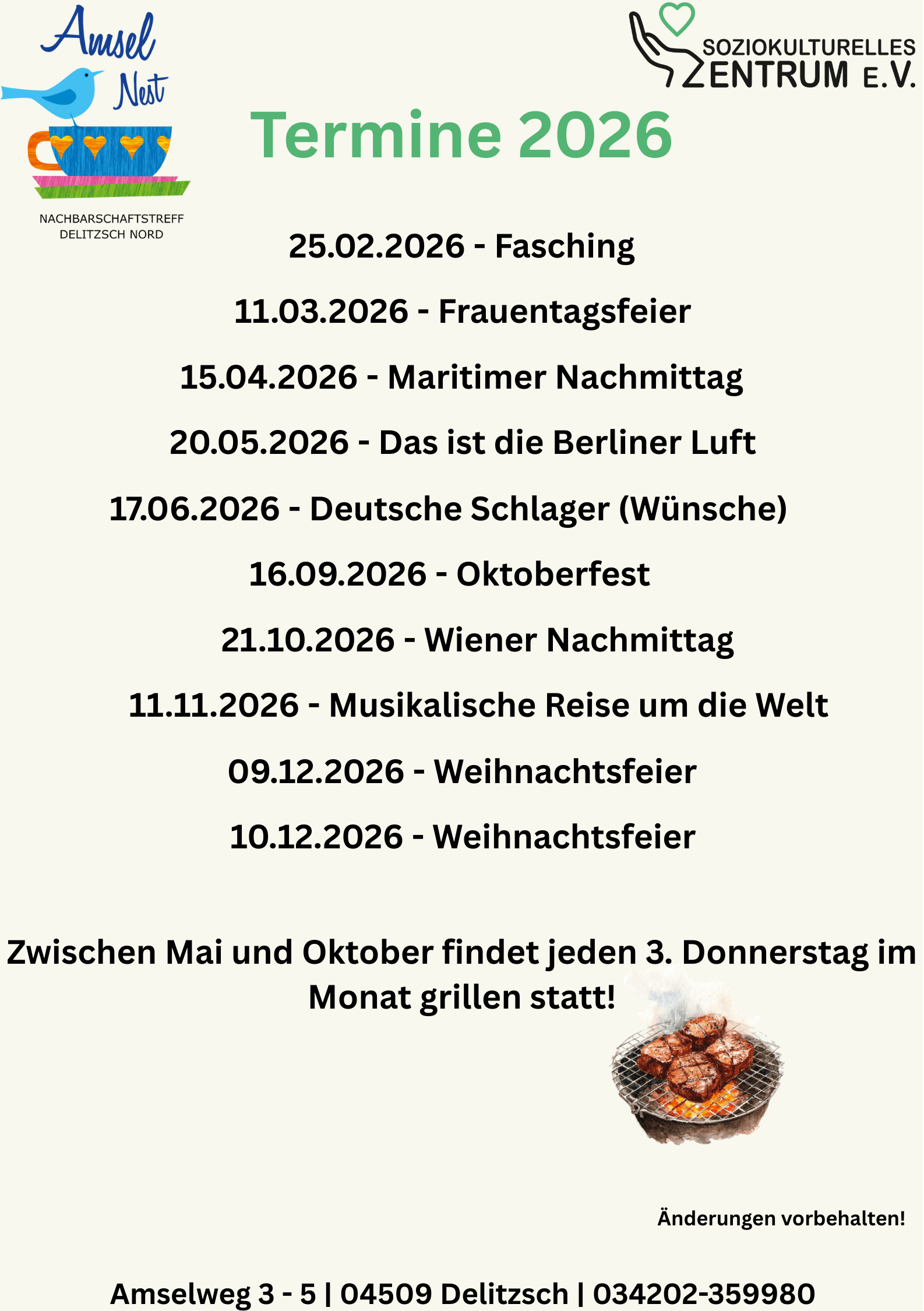 Veranstaltungsbild: Besondere Kaffeenachmittage im Amselnest